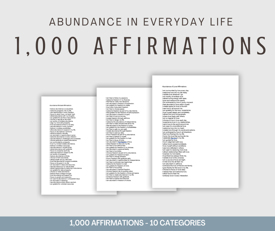 Abundance in Everyday Life Affirmations | 1,000 Affirmations