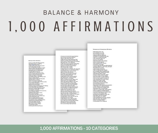 Balance and Harmony Affirmations | 1,000 Affirmations
