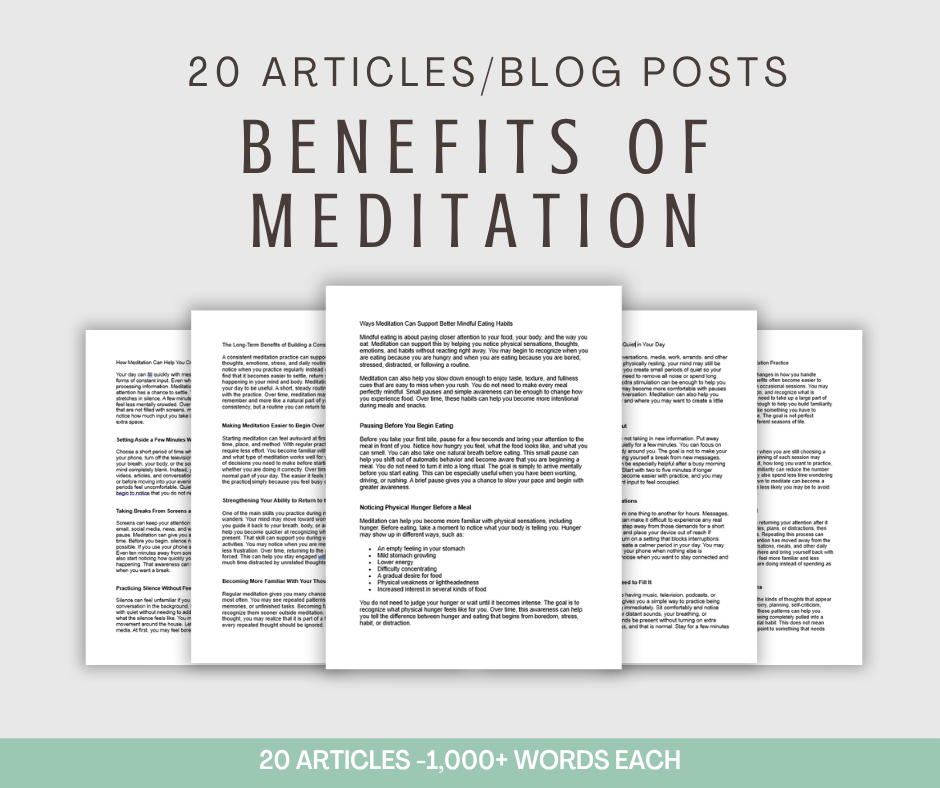 20 'Benefits of Meditation' Articles