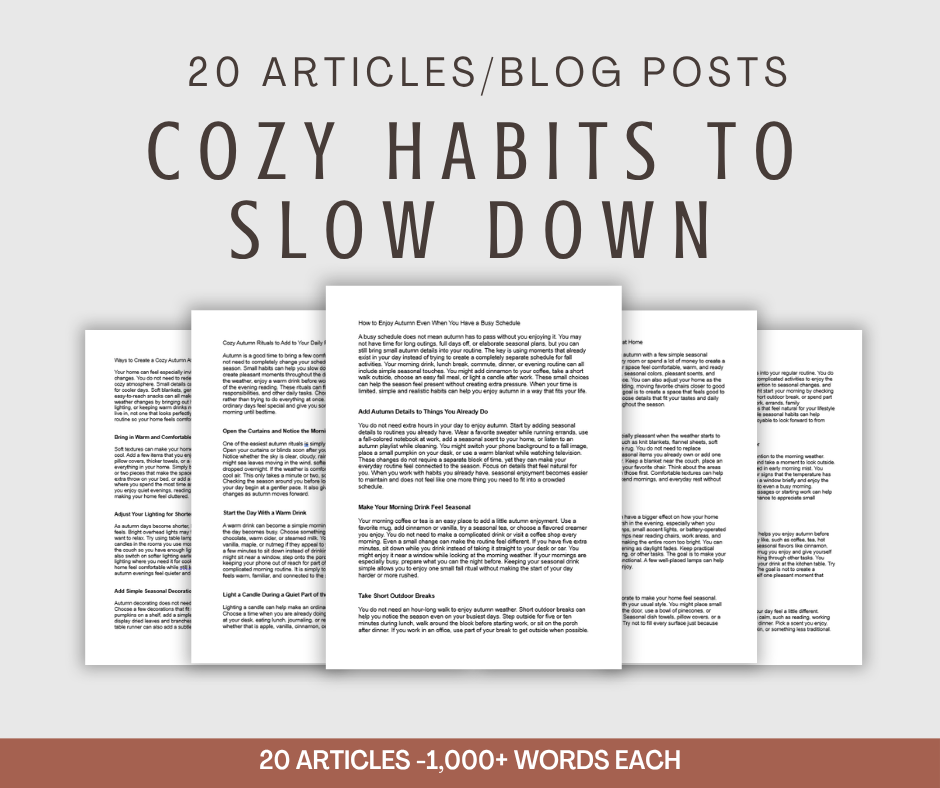 20 'Cozy Habits to Slow Down' Articles