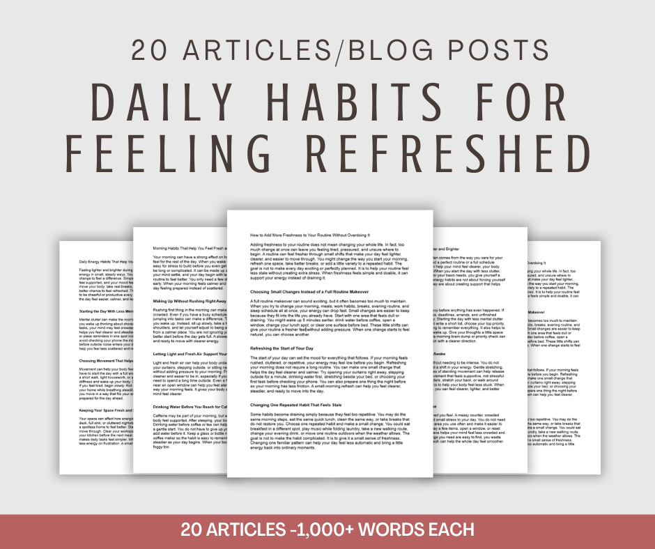 20 'Daily Habits For Feeling Refreshed' Articles