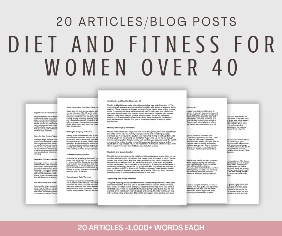 20 'Diet and Fitness For Women Over 40' Articles