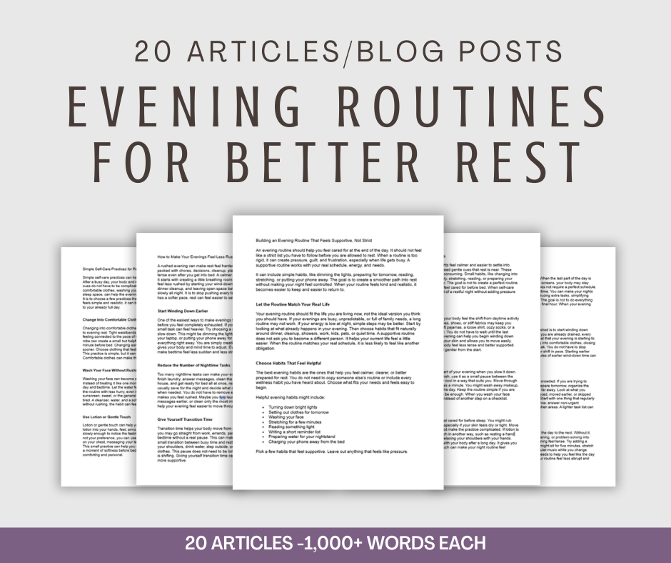 20 'Evening Routines For Better Rest' Articles