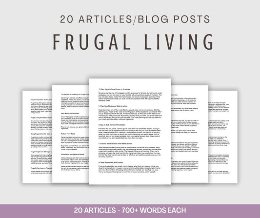 Frugal Living | 20 Articles/Blog posts