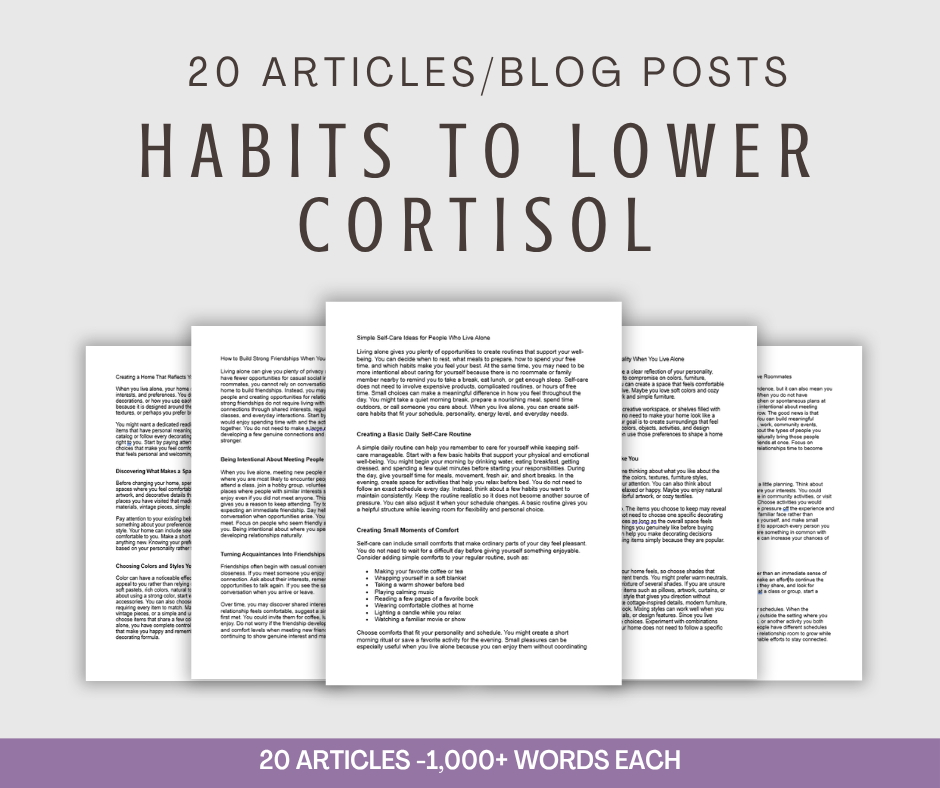 20 'Habits to Lower Cortisol' Articles