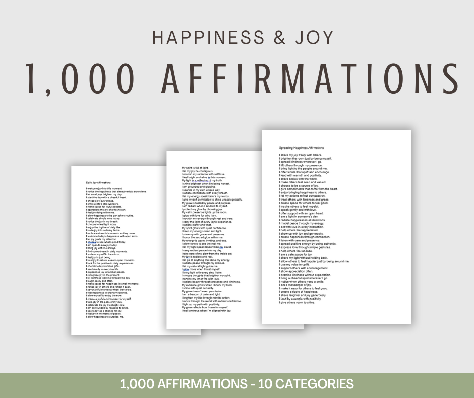 Happiness and Joy Affirmations | 1,000 Affirmations