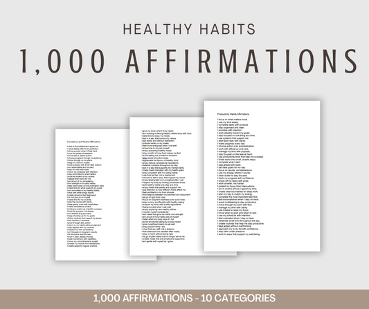 Healthy Habits Affirmations | 1,000 Affirmations