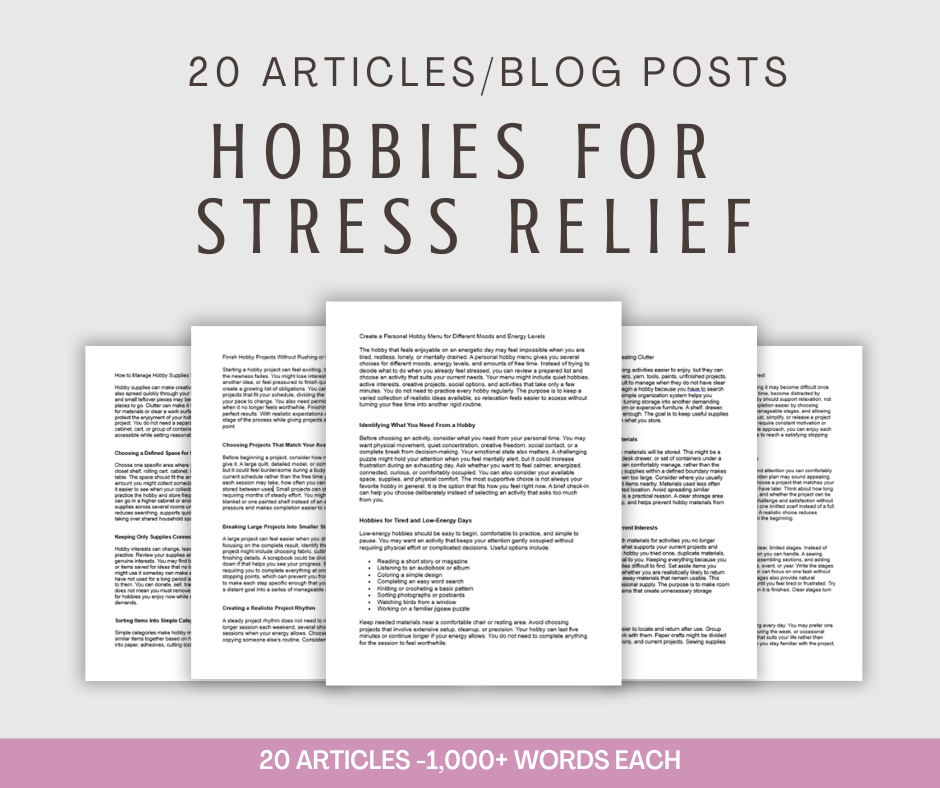 20 'Hobbies For Stress Relief' Articles