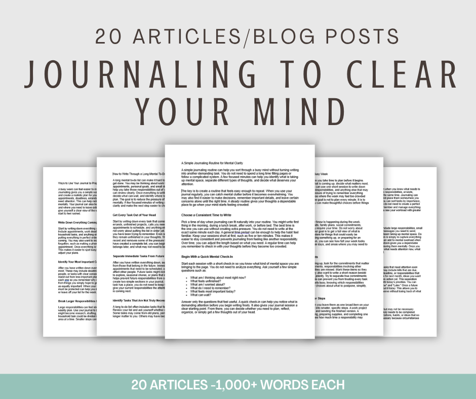 20 'Journaling to Clear Your Mind' Articles