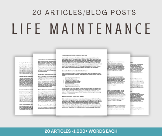 20 'Life Maintenance' Articles