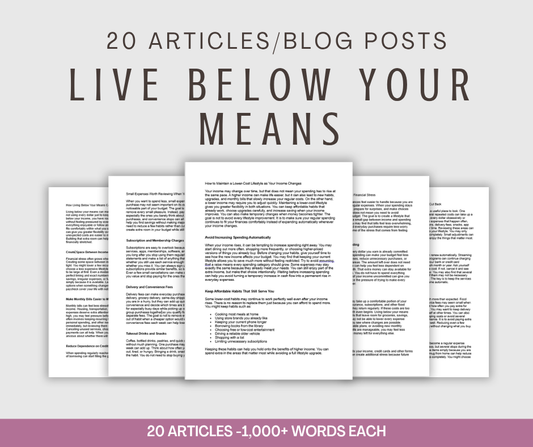 20 'Live Below Your Means' Articles