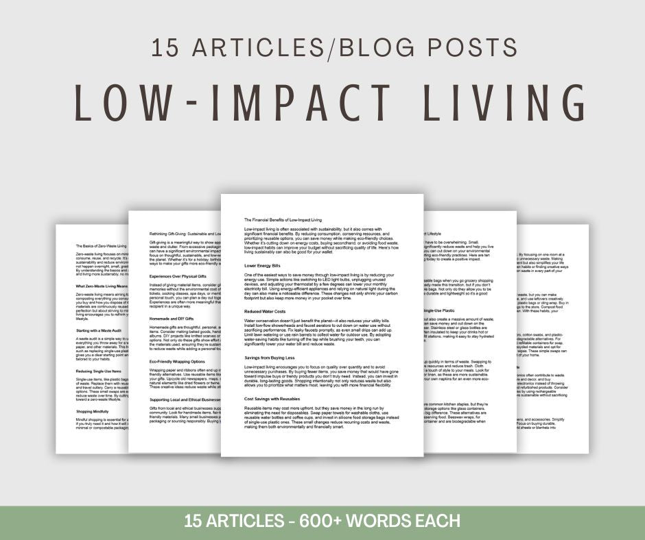 15 Low-Impact Living Articles