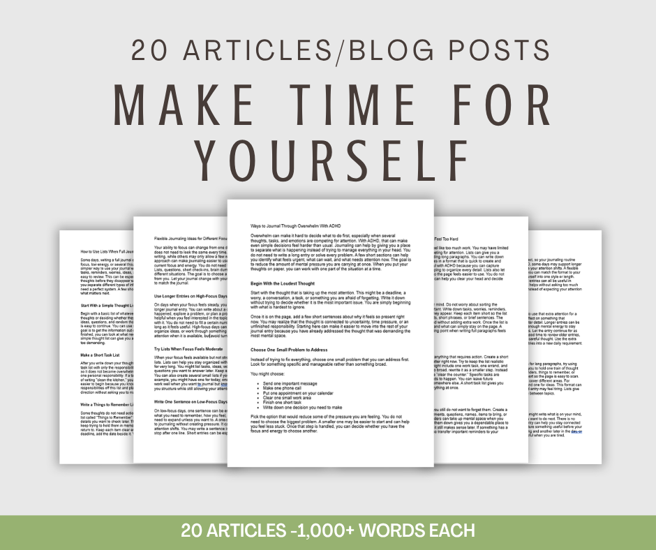 20 'Make Time For Yourself' Articles