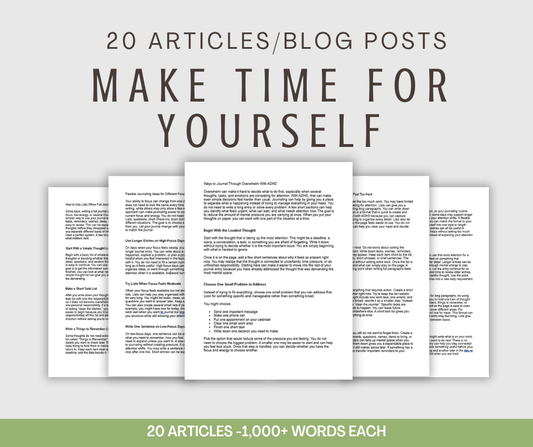 20 'Make Time For Yourself' Articles