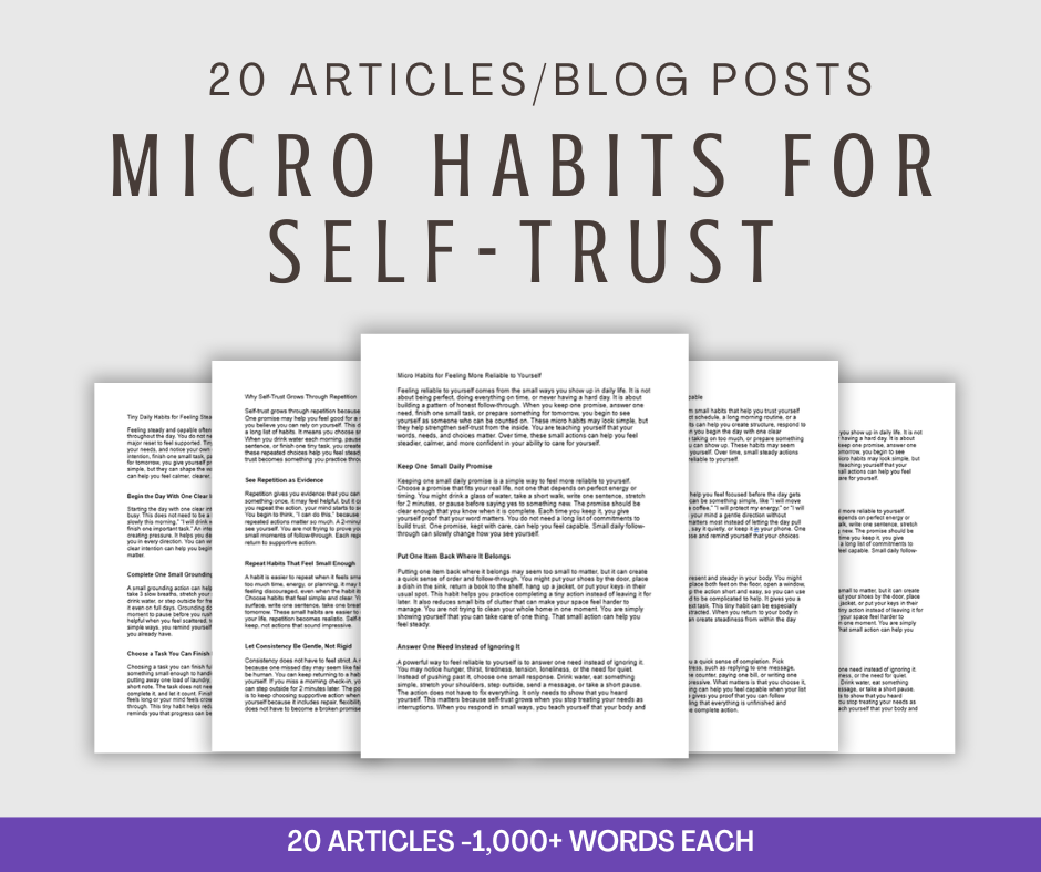 20 'Micro Habits For Self-Trust' Articles