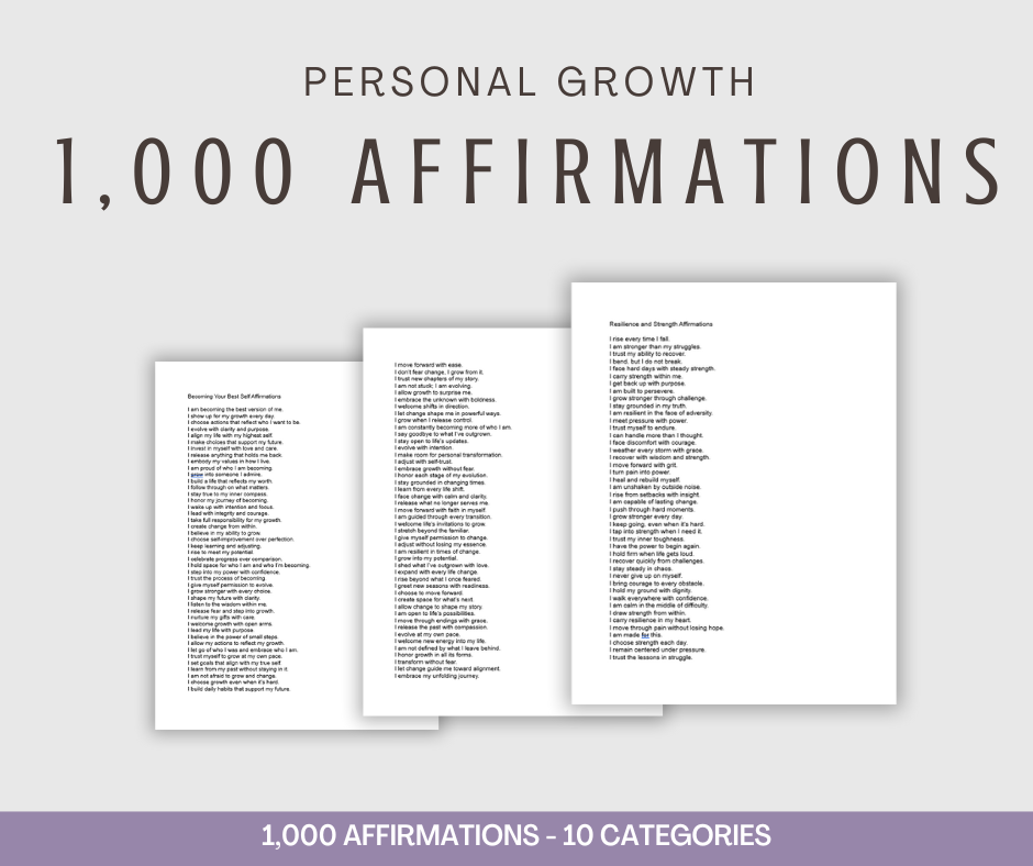 Personal Growth Affirmations | 1,000 Affirmations