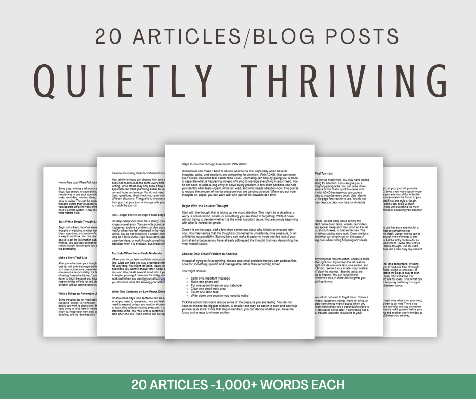 20 'Quietly Thriving' Articles