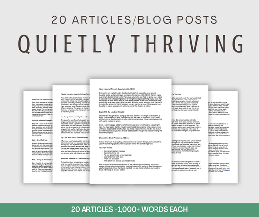 20 'Quietly Thriving' Articles