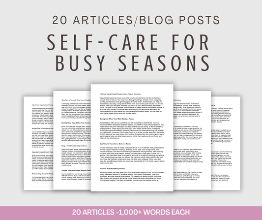 20 'Self-Care For Busy Seasons' Articles