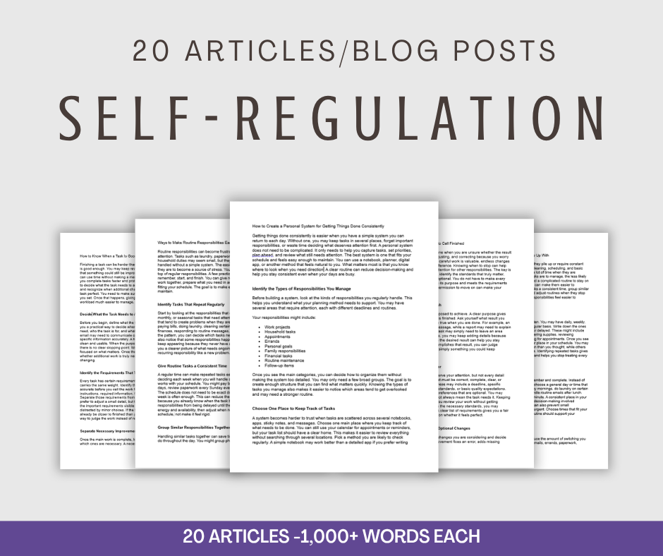 20 'Self-Regulation Habits' Articles
