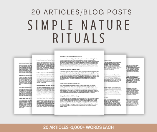 20 'Simple Nature Rituals' Articles