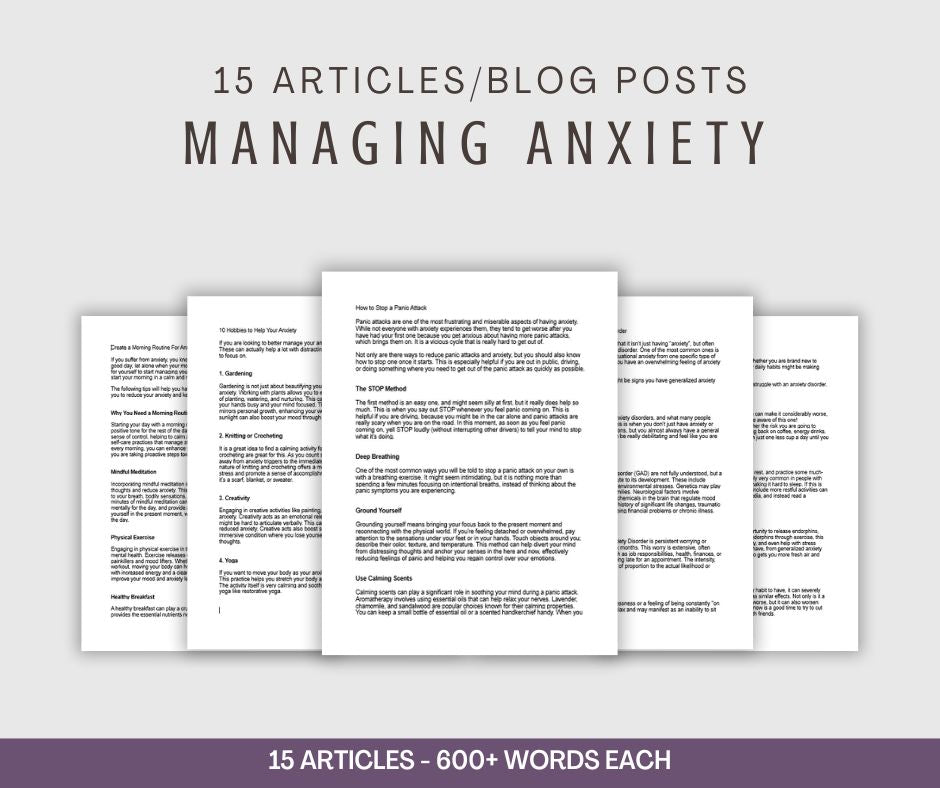 Anxiety Articles | 15 Articles/Blog Posts