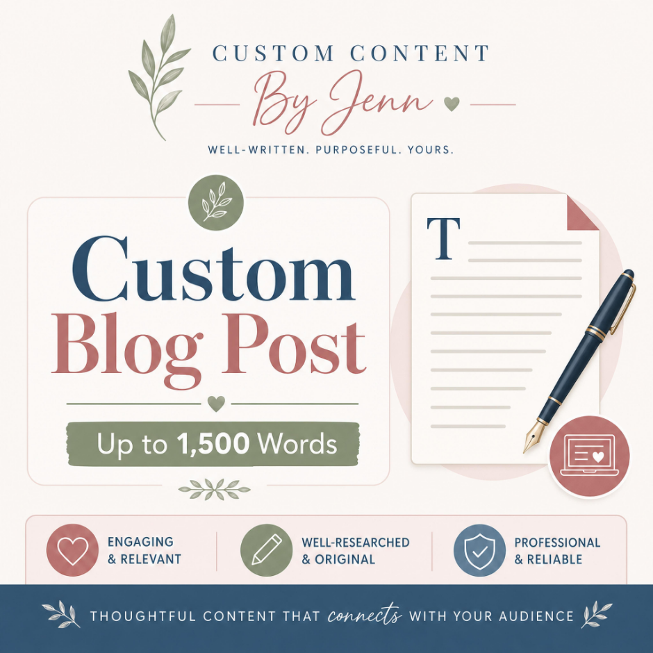 Custom Blog Post - Up to 1,500 Words