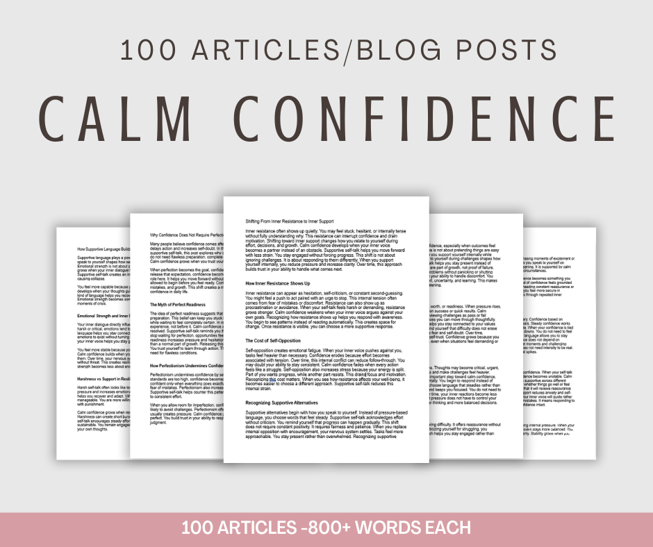 Calm Confidence and Supportive Self-Talk | 100 Articles