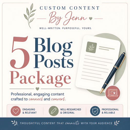 5 Blog Posts Package | Custom Content