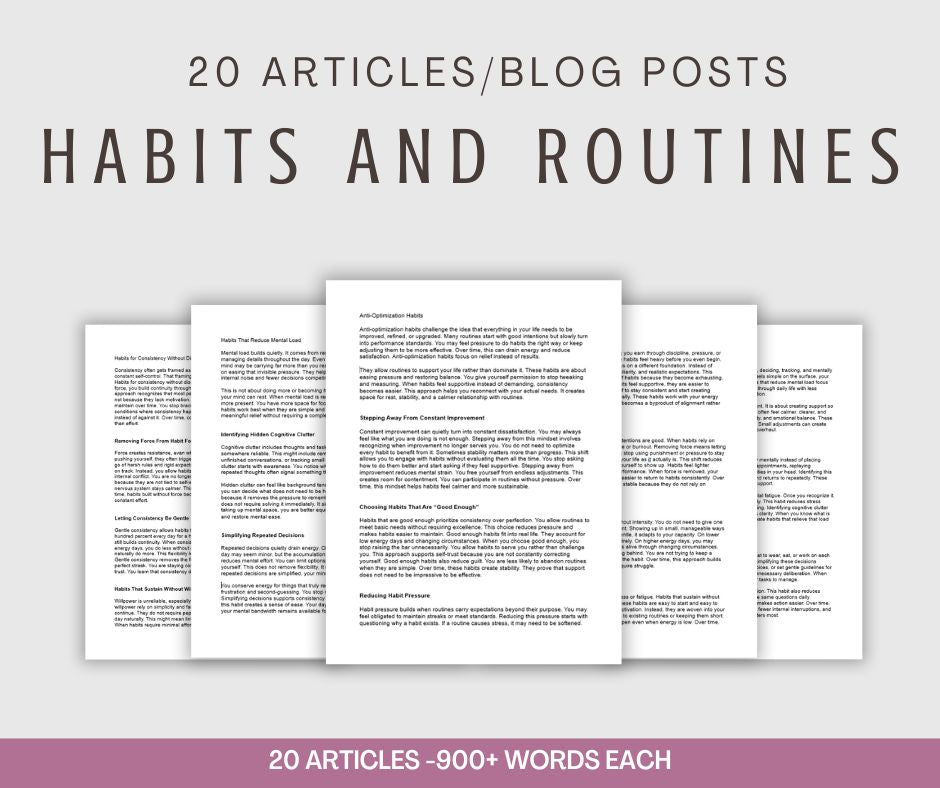 20 Habits and Routines Articles