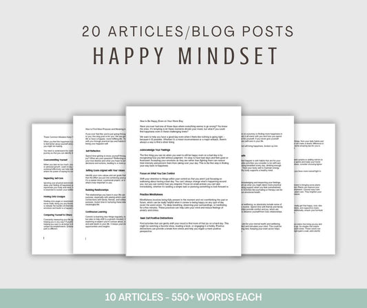Happy Mindset Content | 20 Articles