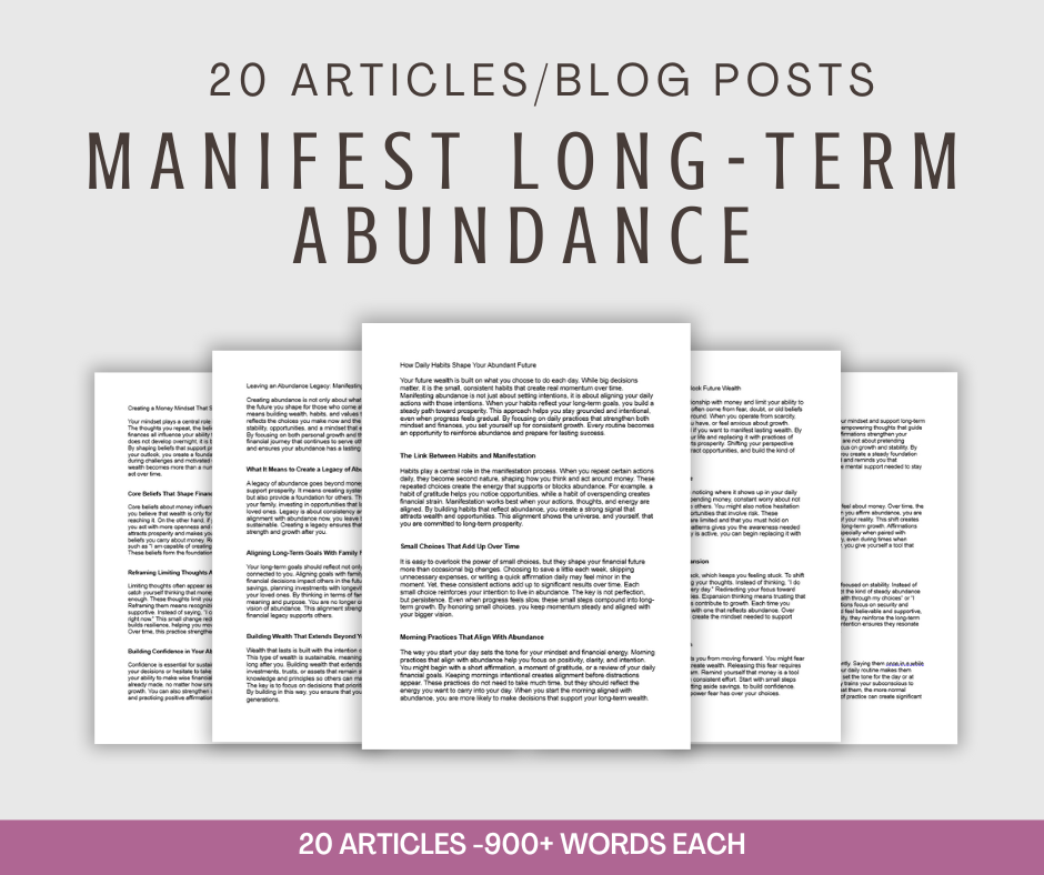 20 'Manifesting Long-Term Abundance' Articles
