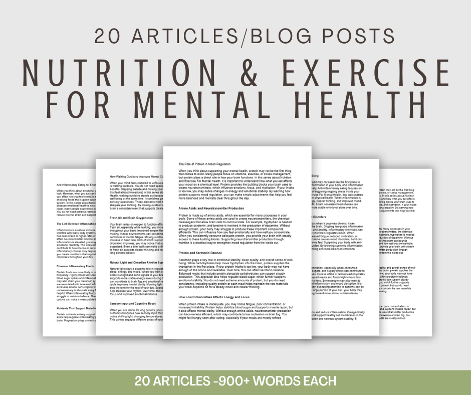 20 'Nutrition and Exercise For Mental Health' Articles