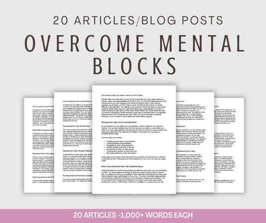 20 'Overcoming Mental Blocks' Articles