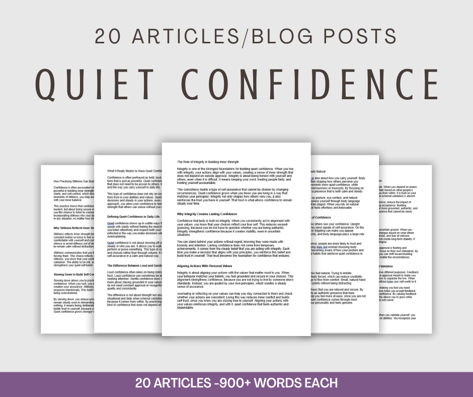 20 'Quiet Confidence' Articles
