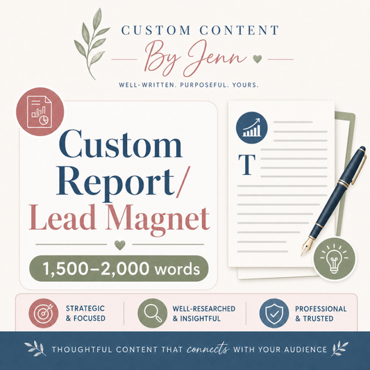 Custom Report/Lead Magnet - 1,500-2,000 Words