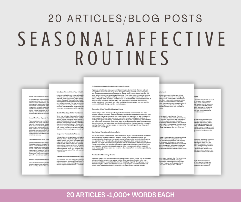 20 'Seasonal Affective Routines' Articles