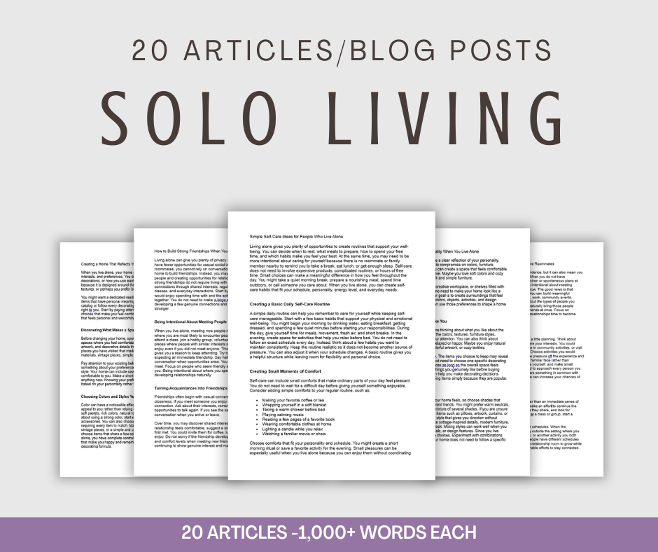 20 'Solo Living' Articles